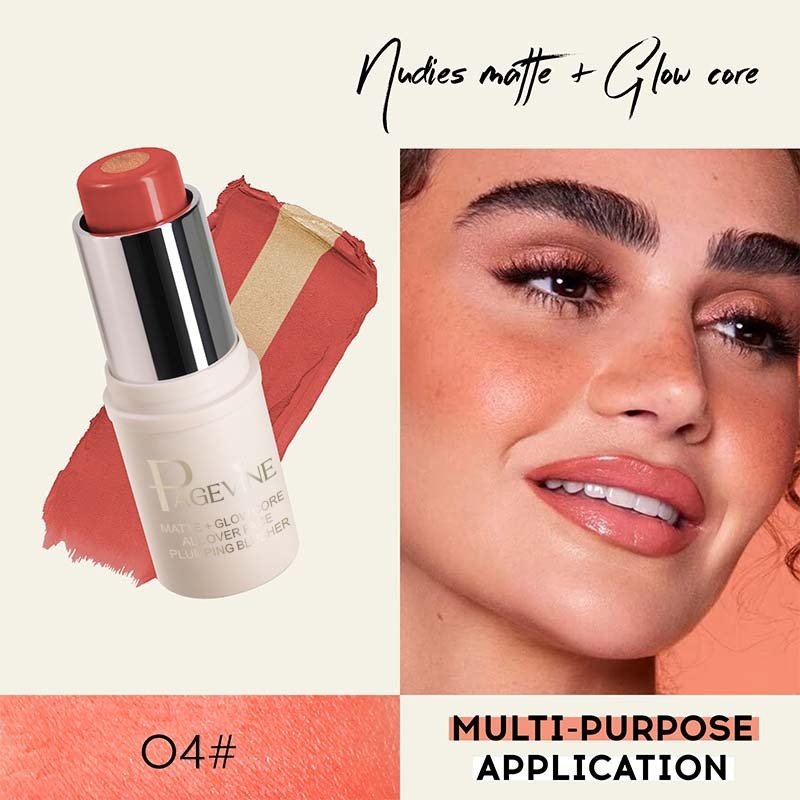 Matte Two-color Sandwich Blush Stick Moisturizing Highlight