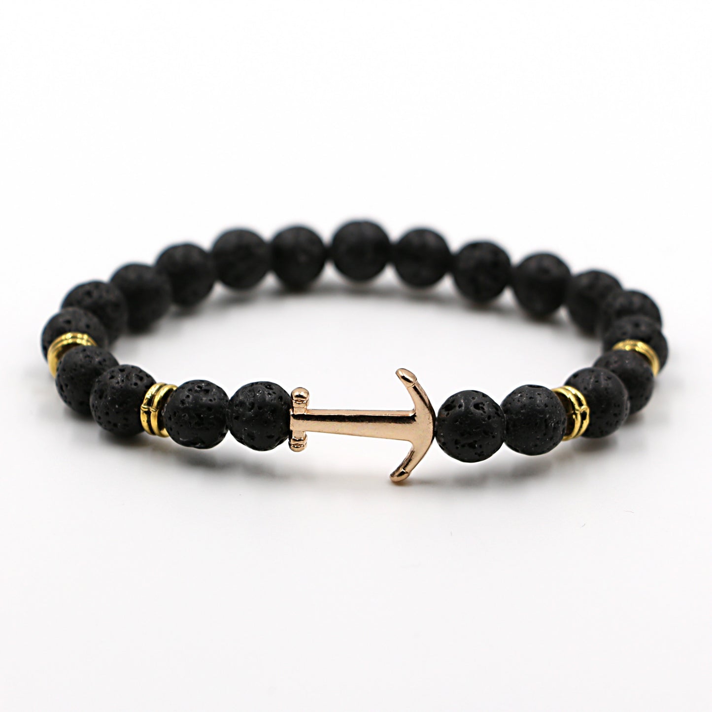 Boat Anchor Volcanic Natural Stone Bracelet