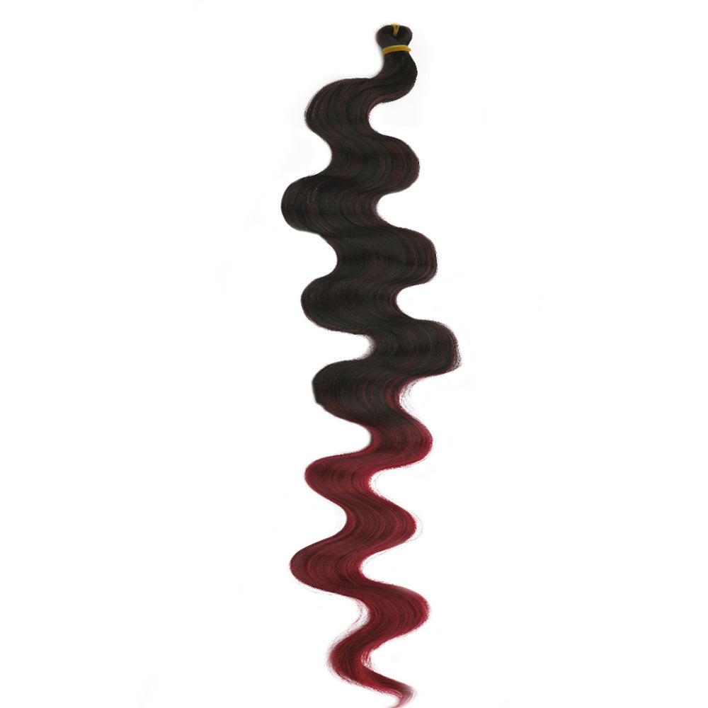 European And American Style Wig Wine Red Big Wave Chemical Fiber Braided Hair Crochet Hair Extension