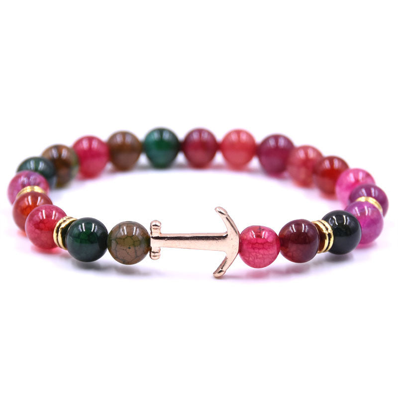 Boat Anchor Volcanic Natural Stone Bracelet