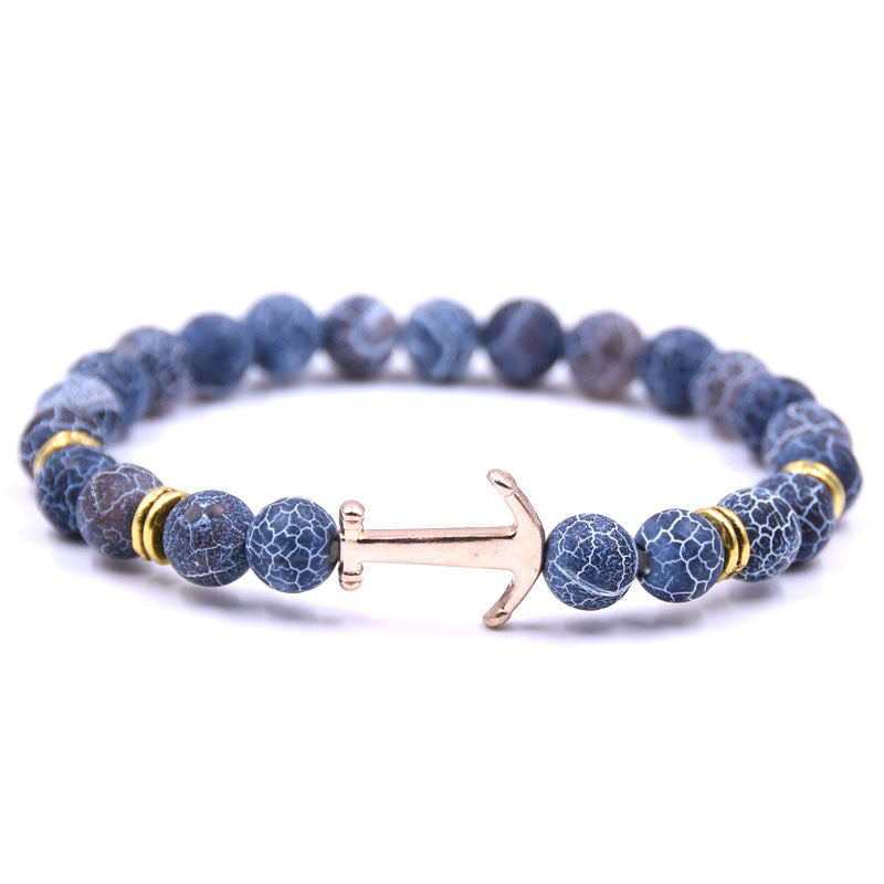 Boat Anchor Volcanic Natural Stone Bracelet