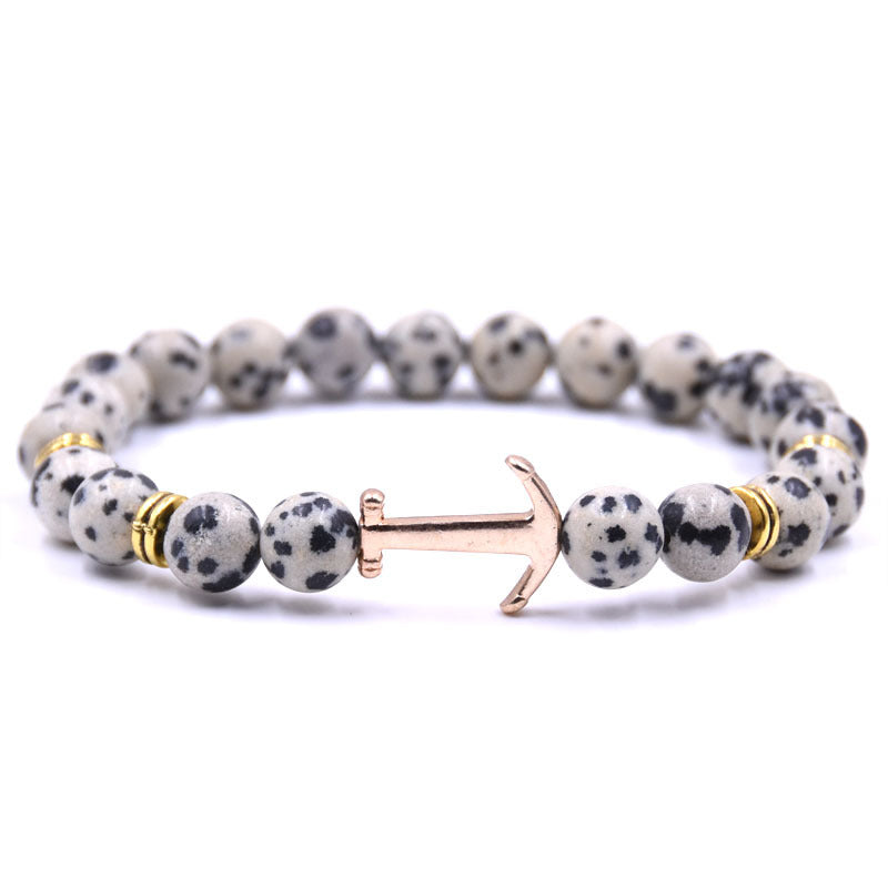Boat Anchor Volcanic Natural Stone Bracelet