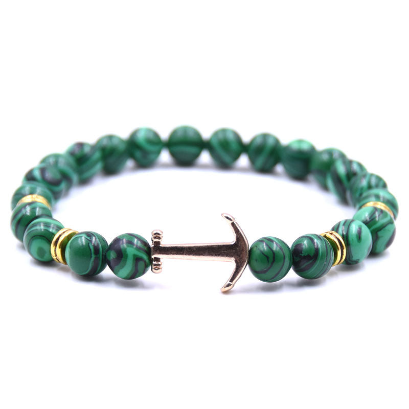 Boat Anchor Volcanic Natural Stone Bracelet