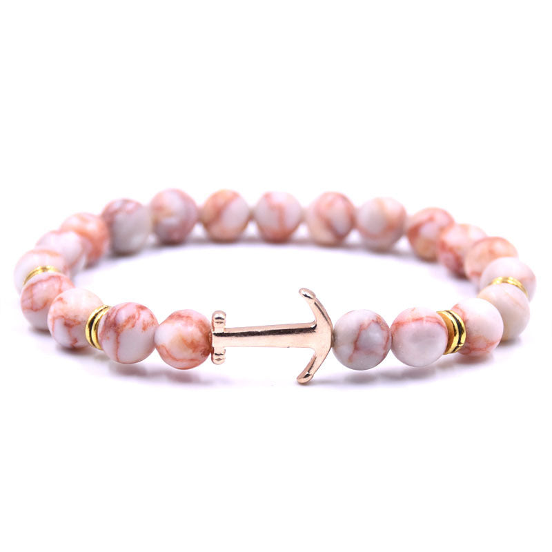 Boat Anchor Volcanic Natural Stone Bracelet
