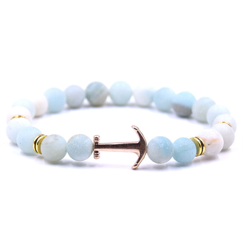Boat Anchor Volcanic Natural Stone Bracelet
