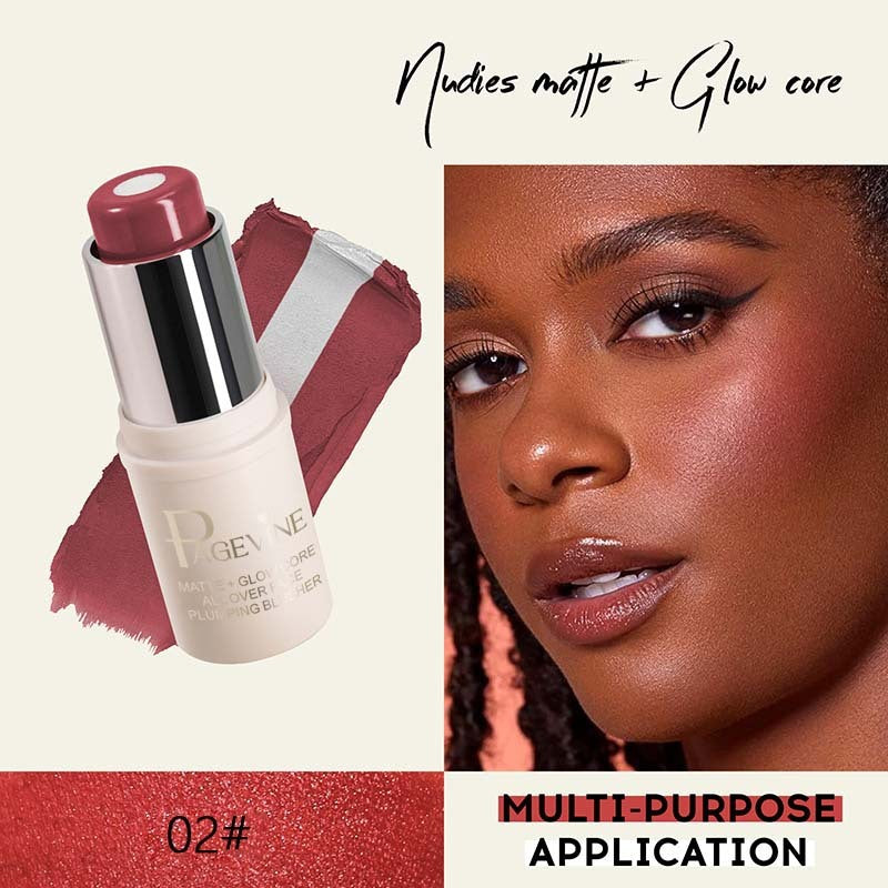 Matte Two-color Sandwich Blush Stick Moisturizing Highlight