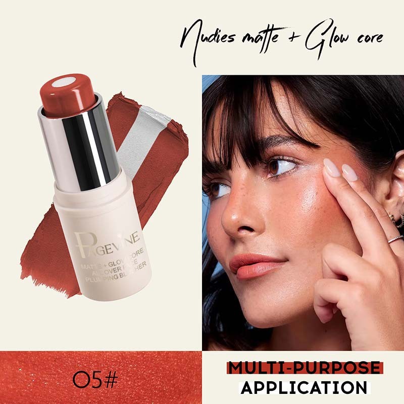 Matte Two-color Sandwich Blush Stick Moisturizing Highlight