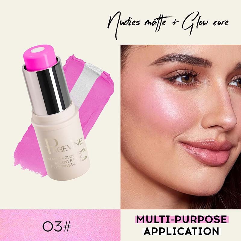 Matte Two-color Sandwich Blush Stick Moisturizing Highlight