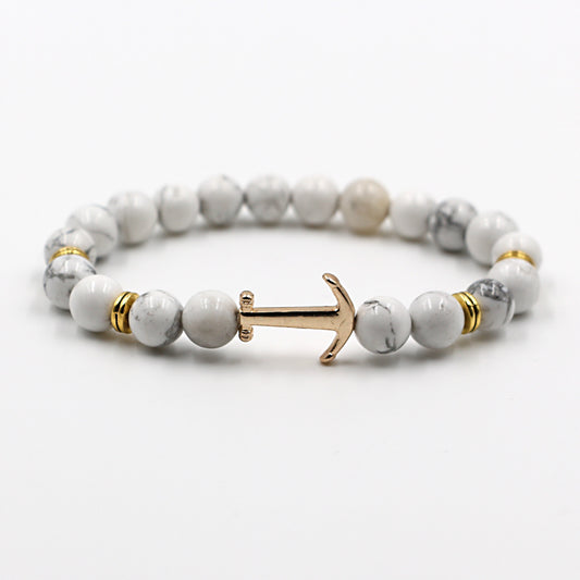 Boat Anchor Volcanic Natural Stone Bracelet