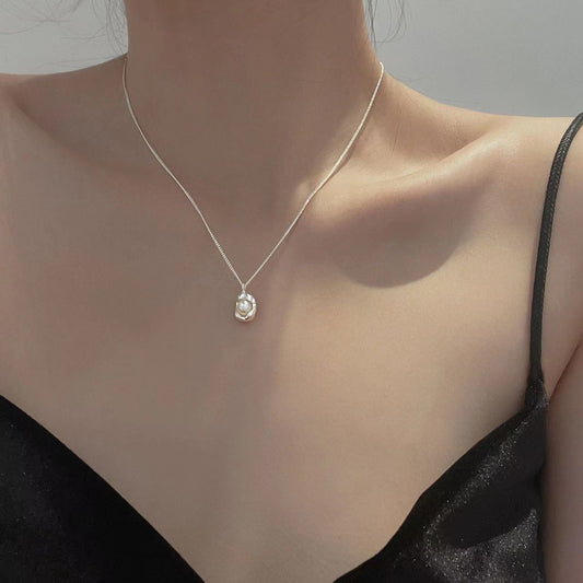 Fashion Geometry Pattern Oval Pearl Necklace For Women