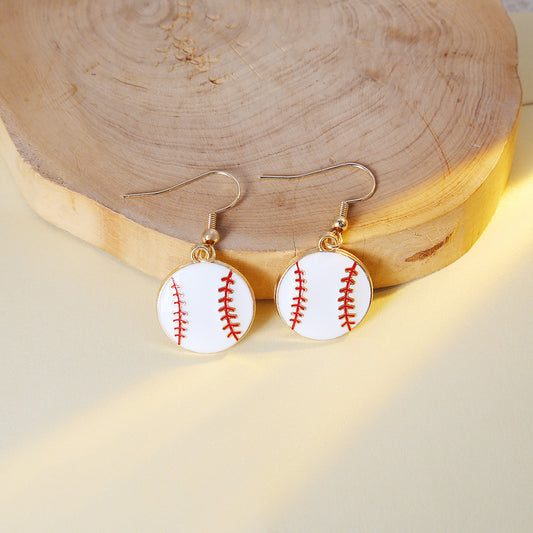 Cartoon Drip Baseball Earrings For Women Minimalist